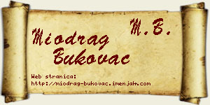Miodrag Bukovac vizit kartica